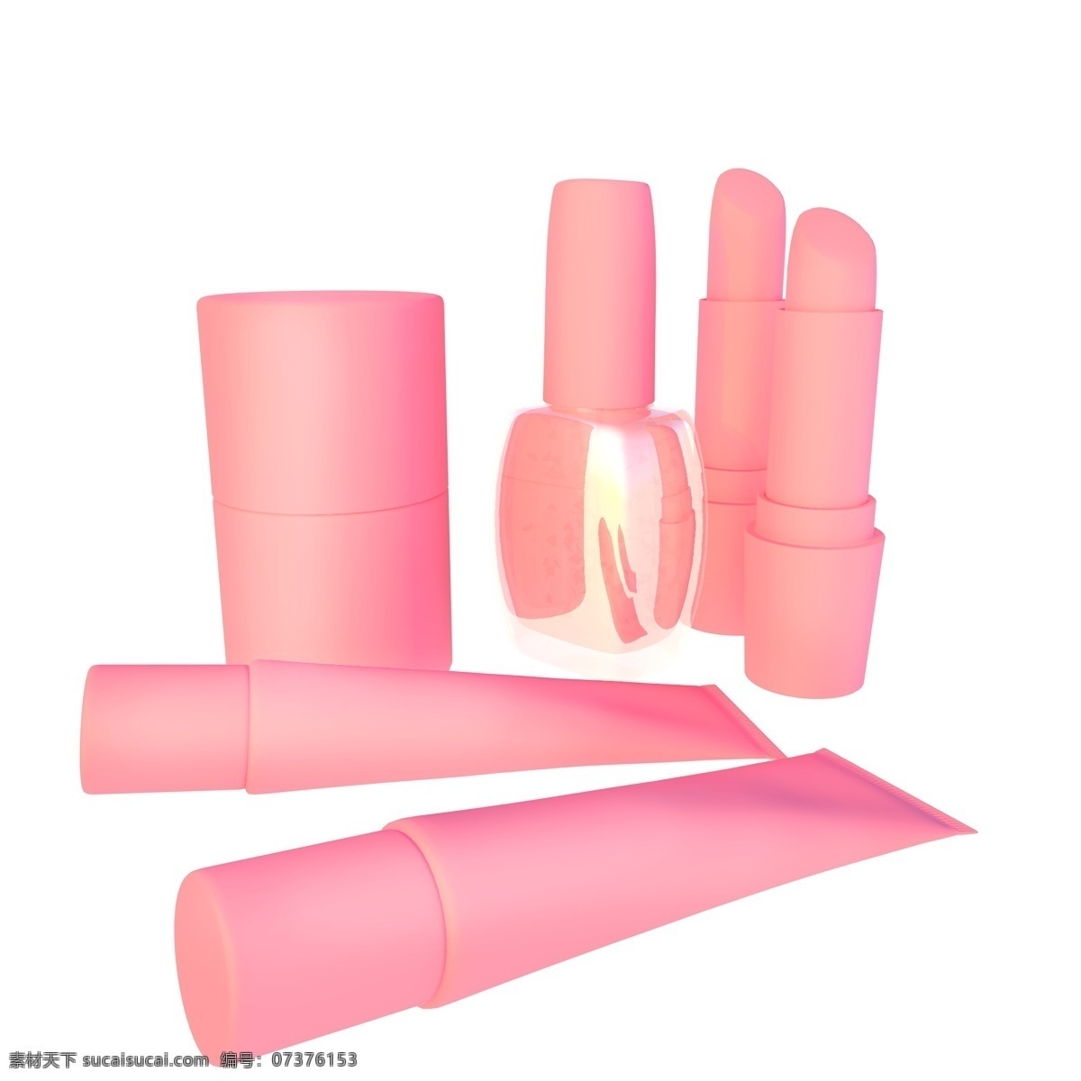 立体化妆品 立体 粉色 化妆品