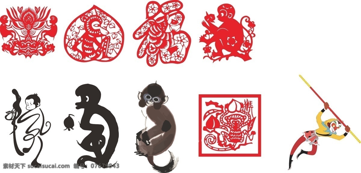 2016 猴年 新年素材 年 春节 白色