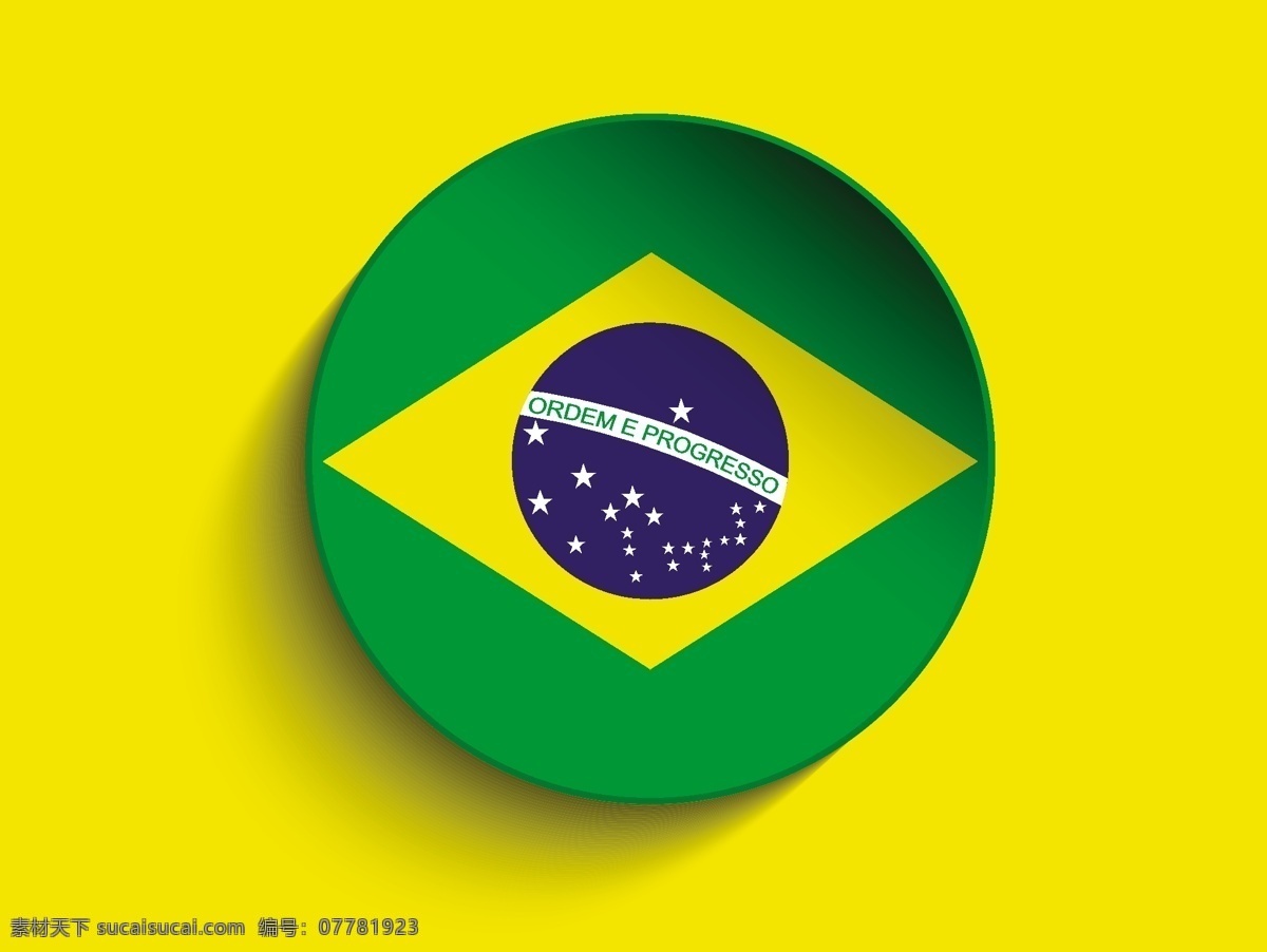 巴西 世界杯 标志 背景 模板下载 海报 足球 体育运动 生活百科 矢量素材 黄色