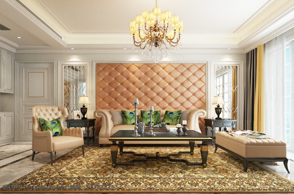 欧式 客厅 装饰装修 效果图 客厅效果图 室内设计 3d模型