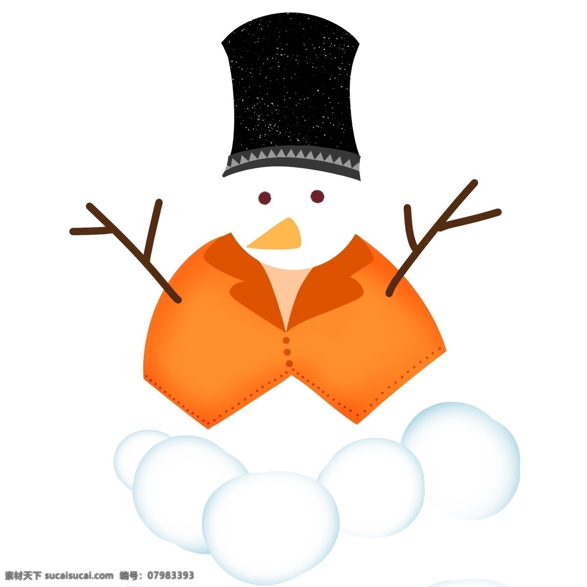 卡通 冬季 雪人 元素 创意 冬天 插画 雪 雪球