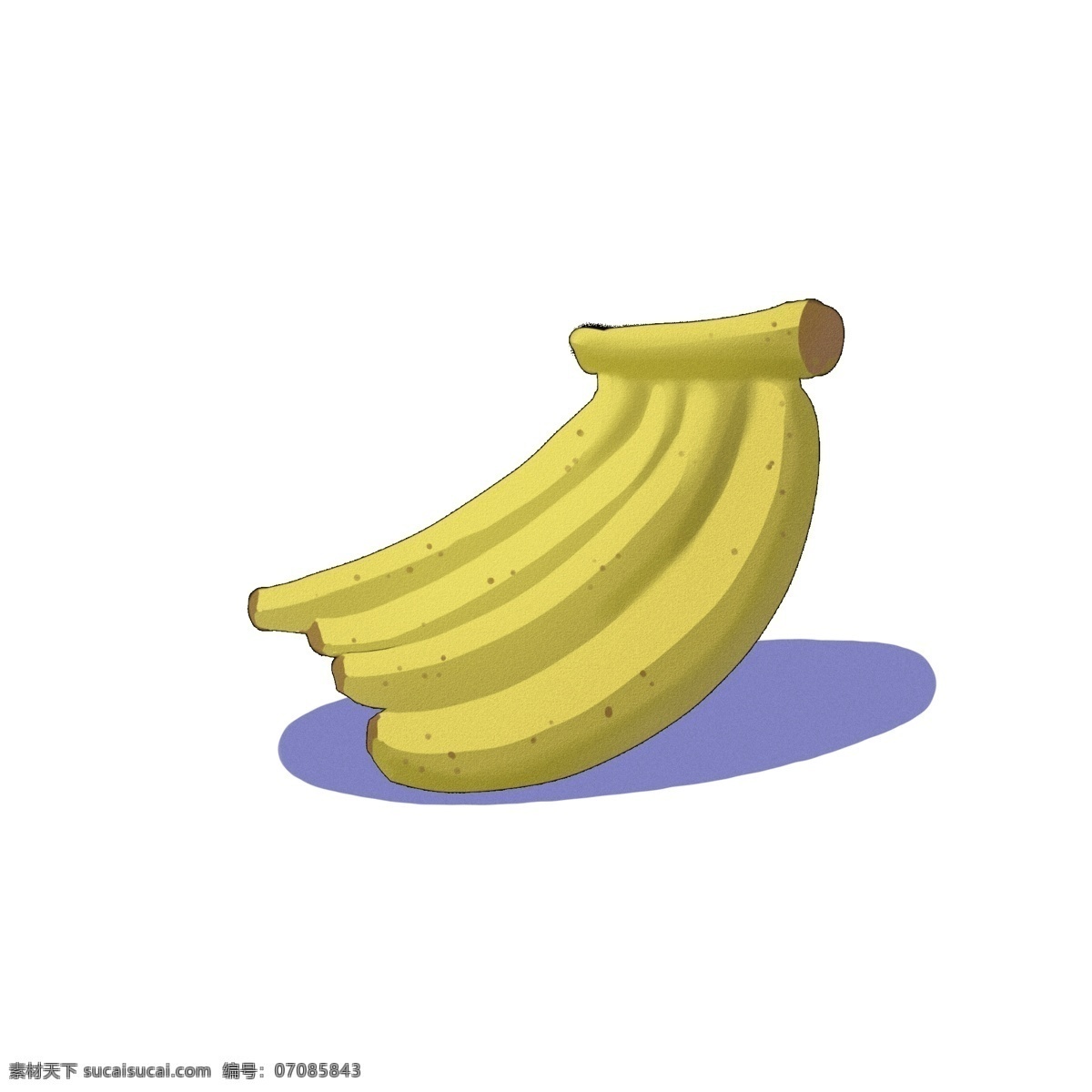 黄色香蕉 黄色 香蕉 卡通 手绘 简洁 可爱