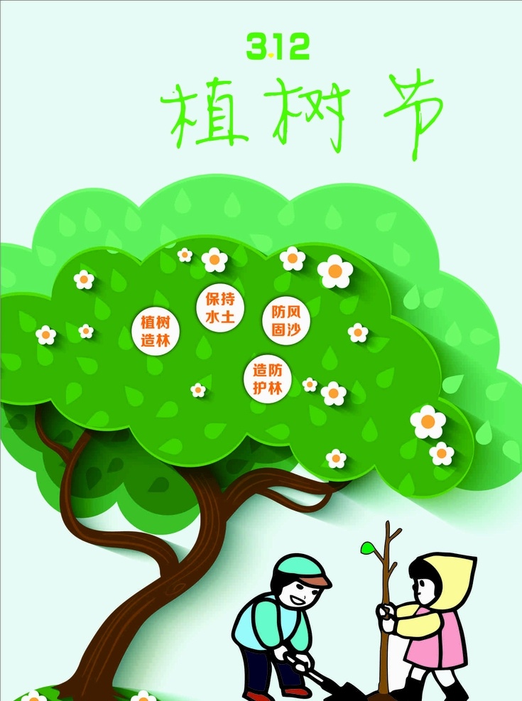 植树节 大树 春天 环保 植树