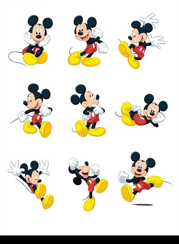 专辑 迪士尼 米老鼠 唐老鸭 可爱 卡通 形象 米奇 mickey mouse donald duck 生物世界 其他生物 矢量图库