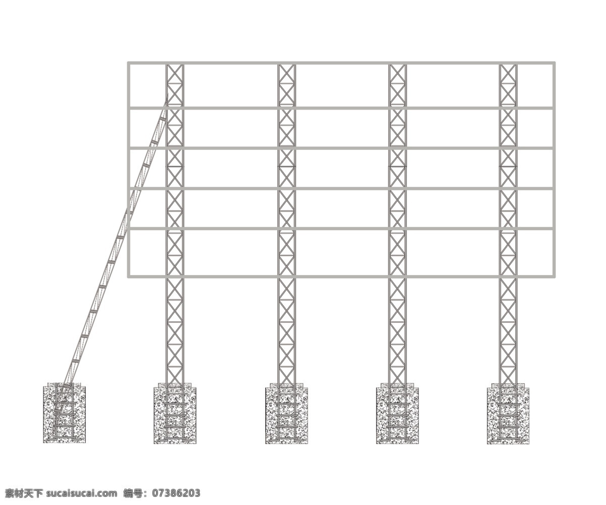 钢架 结构图 高围挡 钢架结构图 立柱图 基础施工图