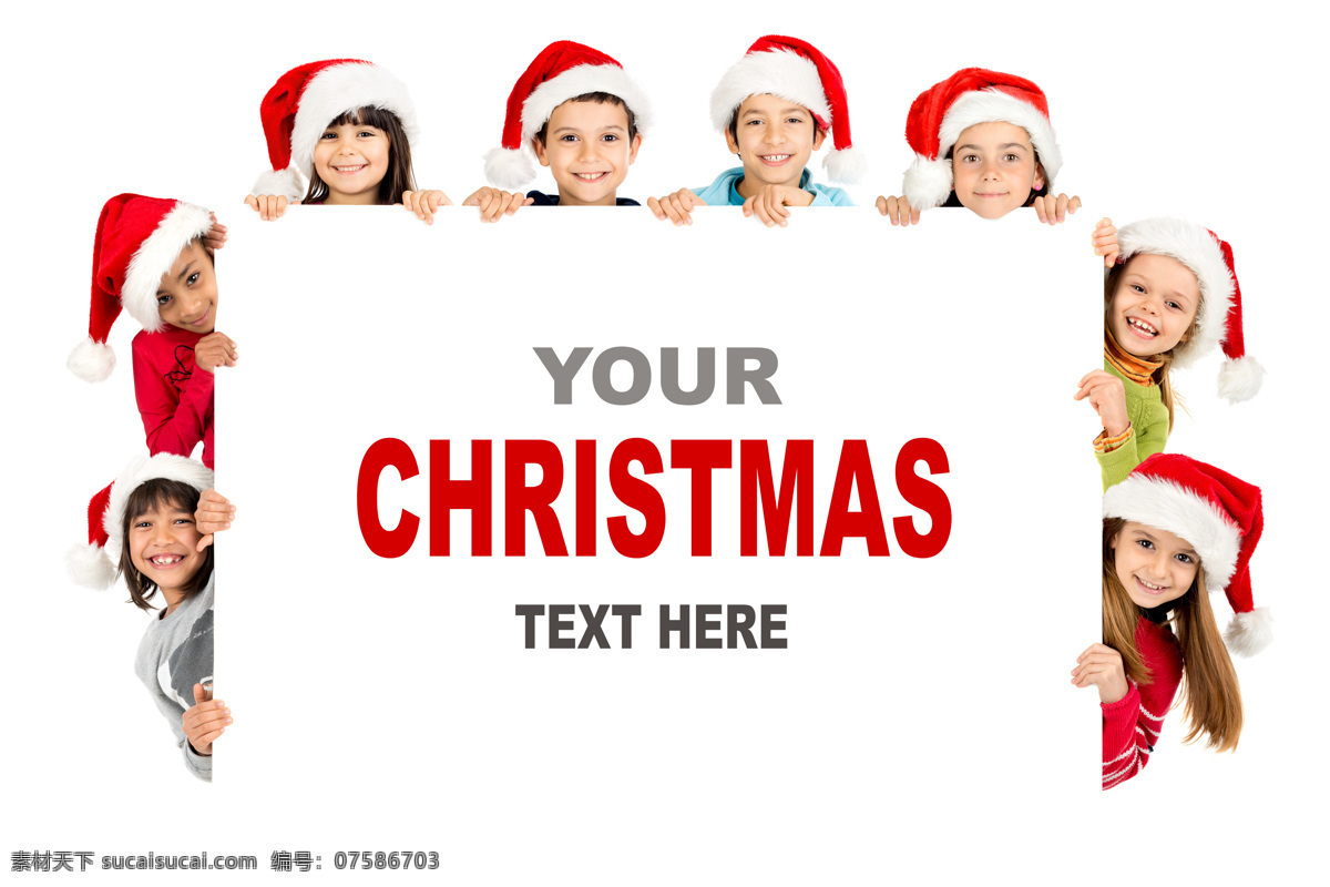 广告片 外国 儿童 外国人物 广告牌 牌子 白板 圣诞节 生活人物 人物图片