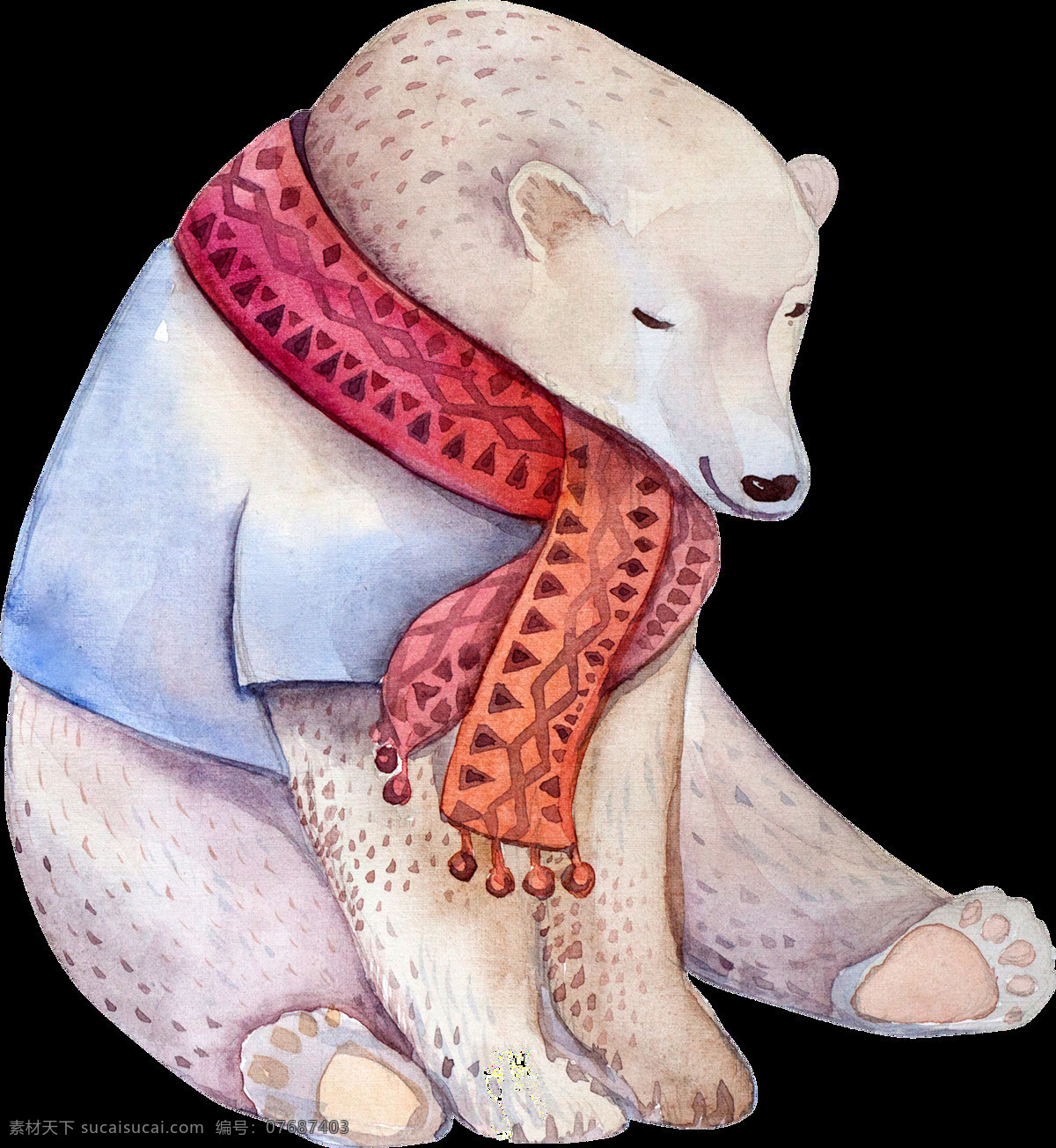 白色 狗熊 透明 卡通 抠图专用 装饰 设计素材