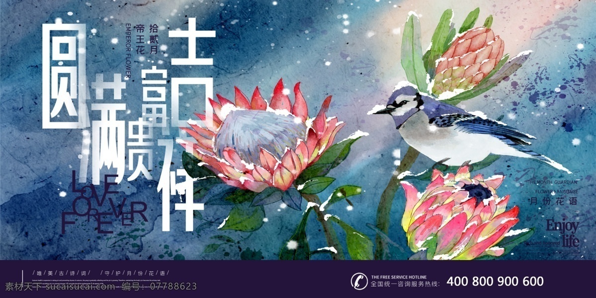 大气 国 潮 风 花鸟画 国潮风 手绘 水彩 花鸟 花仙子画 十二月花信 插画 海报背景 油画 水彩画 精美 鲜花 鸟雀 图案 传统 中国风 风景 抽象 昙花栀子花 文化艺术 绘画书法