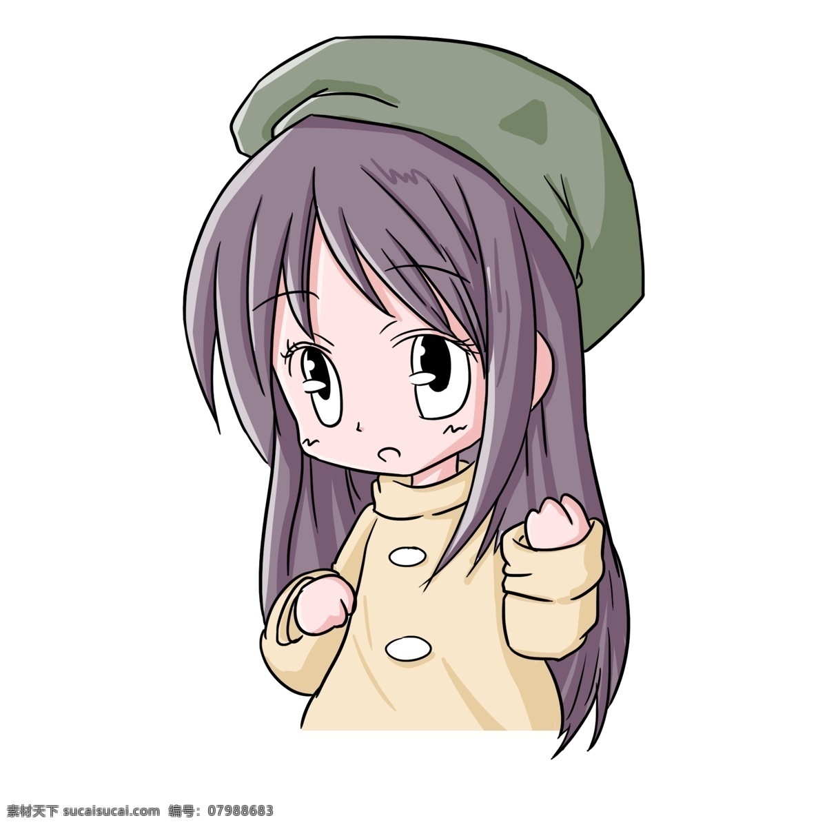 q 版 卡通 可爱 女生 戴帽子 头像 q版 动漫动画 动漫人物