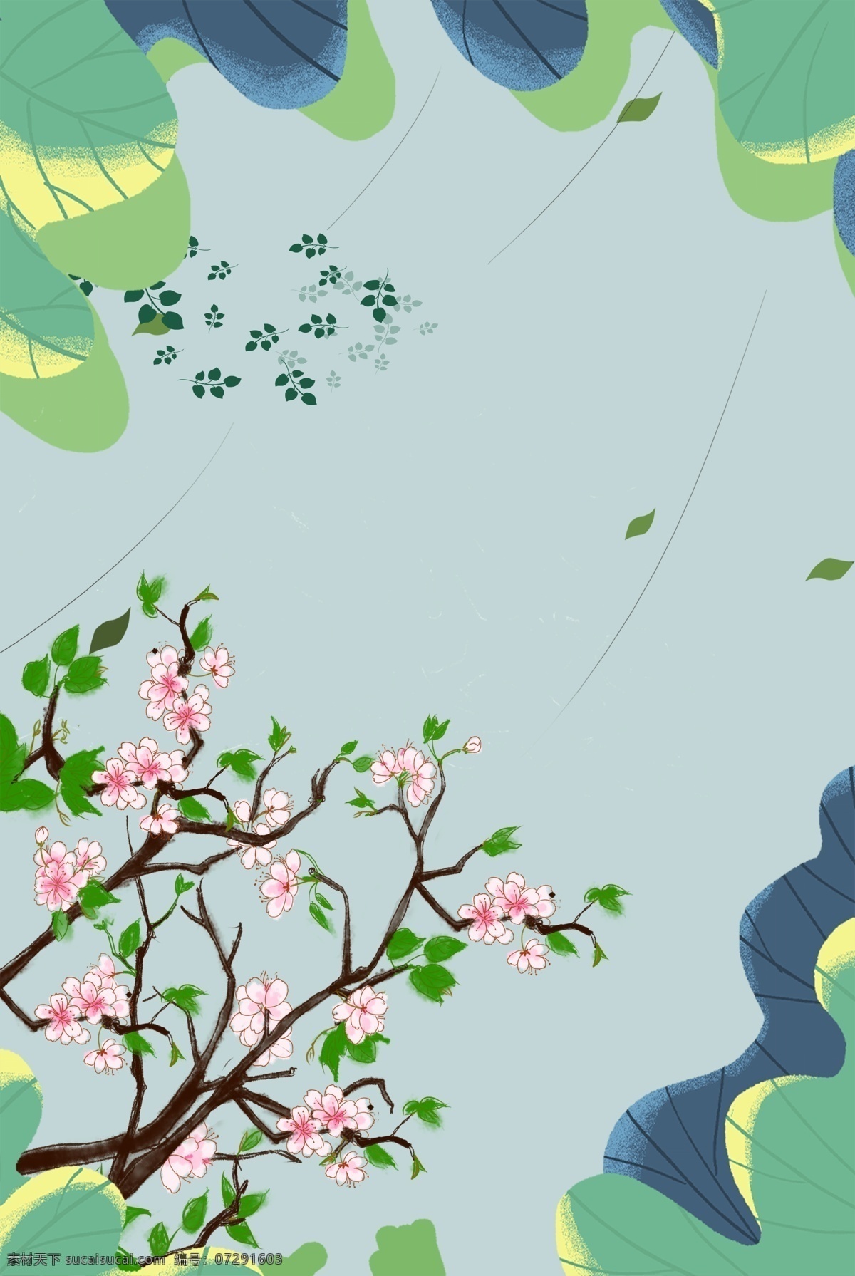 桃花 背景 简约 花朵 花瓣 清新 文艺 粉色