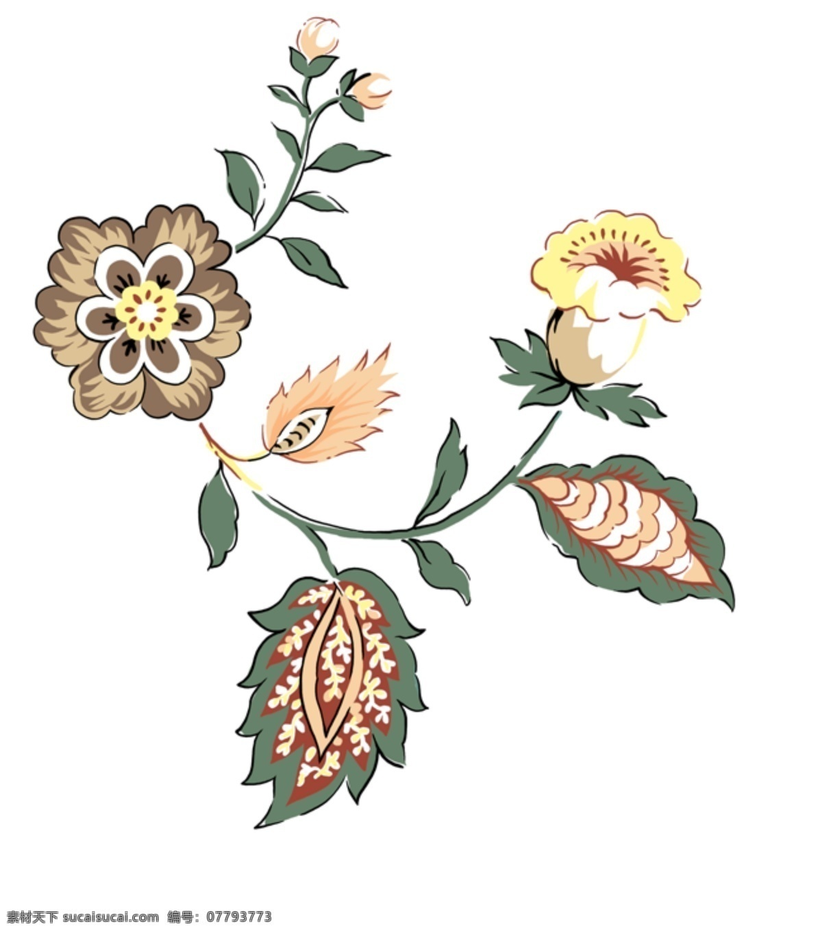 韩国 精美 花纹 矢量 背景 模版 免费 插画 花朵 卡通 矢量图 其他矢量图
