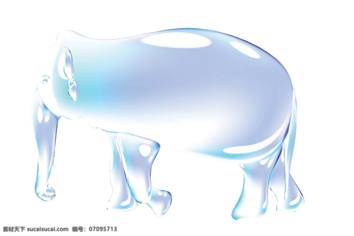 大象 水晶 合成 图 动物 图形改换 白色