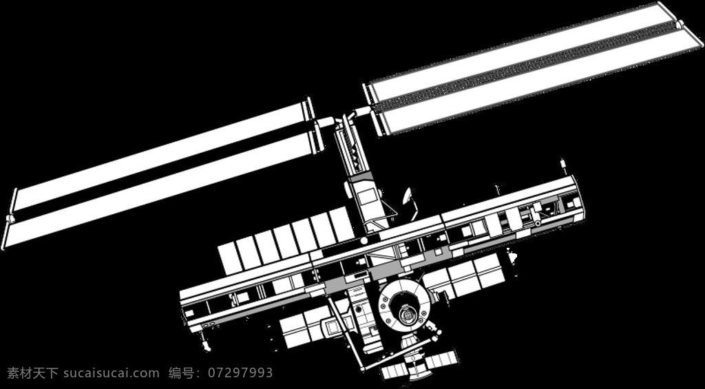 国际空间站 iss 美国国家航空航天局 空间 空间站 svg 黑色