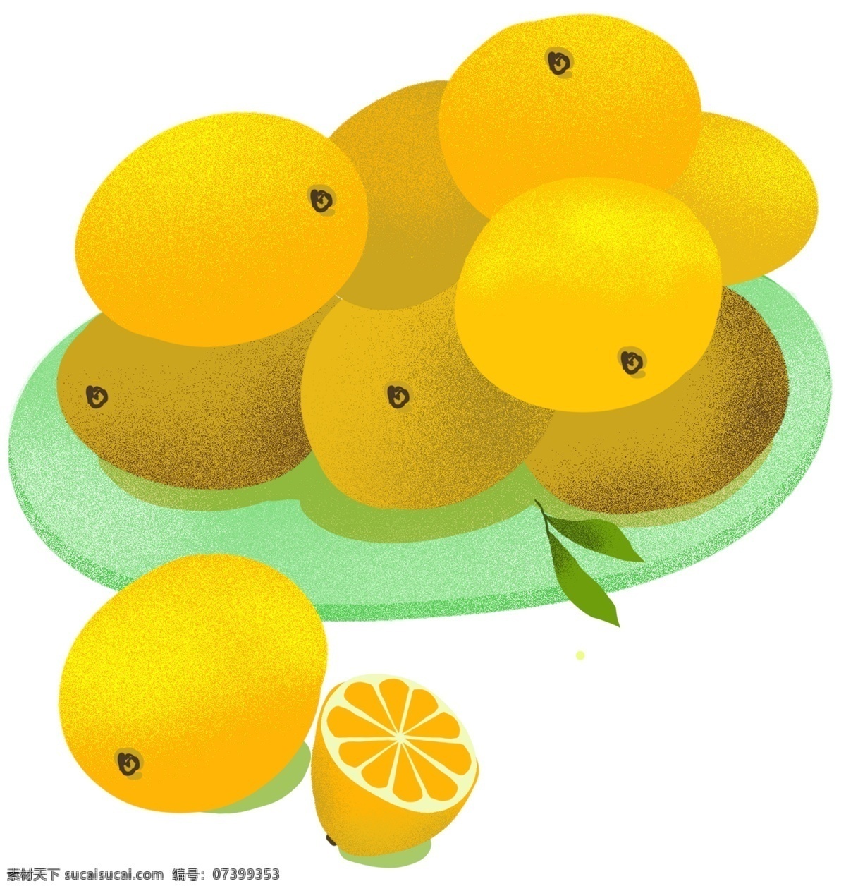 美味 水果 柠檬 橘子 插画 健康 绿色 减肥 养生 小清新 维生素 果子 酸酸甜甜 日系 免扣png