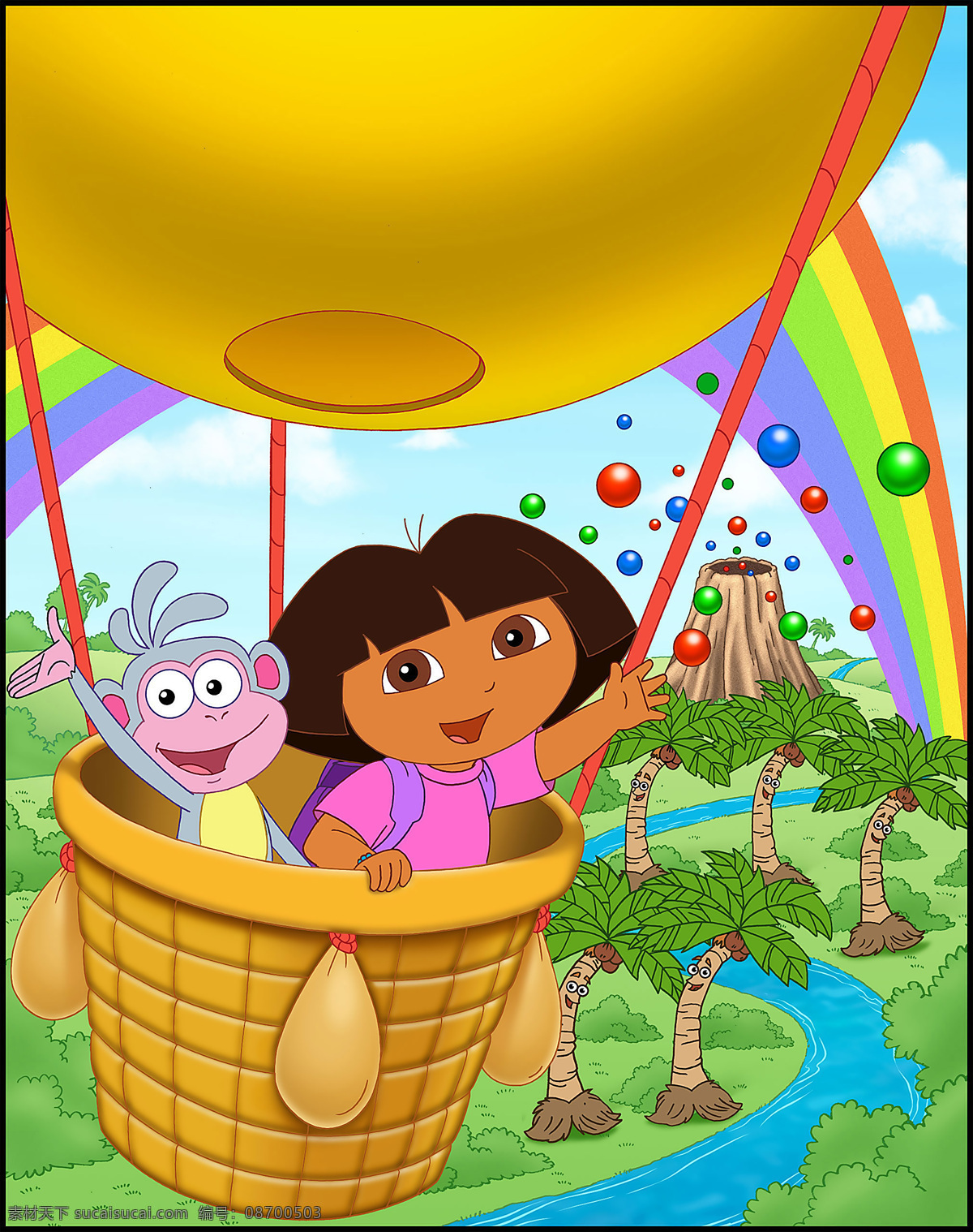 朵拉 dora 小女孩 卡通 彩虹 可爱 动漫人物 动漫动画