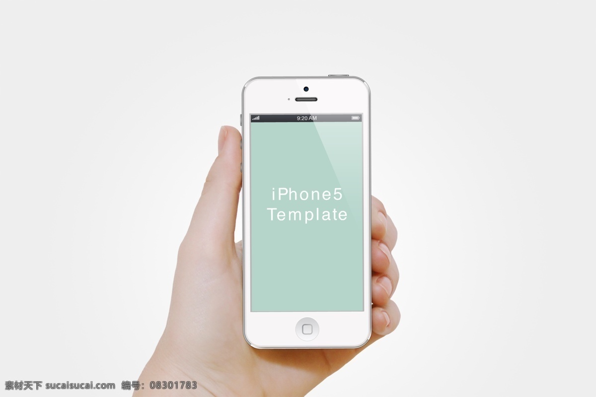 手 握 iphone5 手机 爱疯 白色 分层 源文件