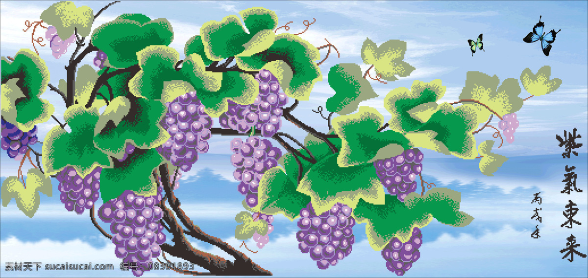 葡萄 紫葡萄 多子多福 桃李满天下 绿色