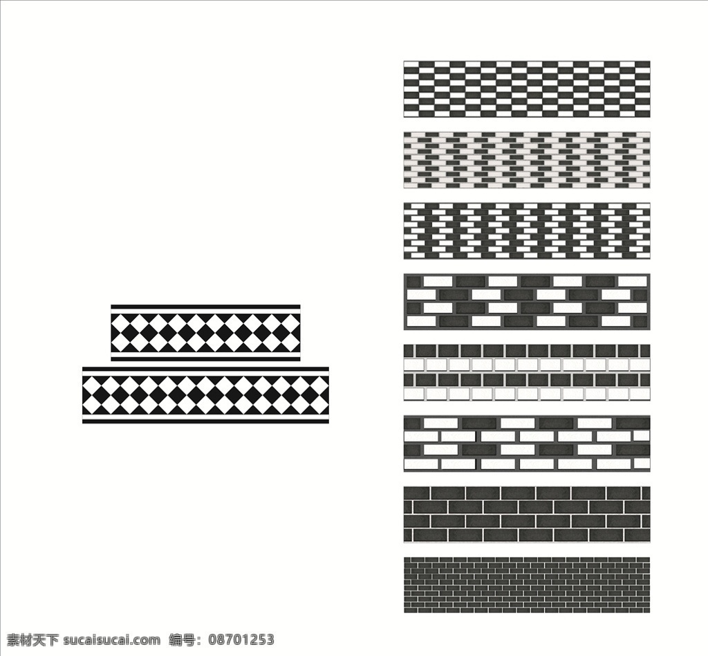 黑白 砖头 矢量图 黑白砖头矢量 矢量黑白砖头 黑白砖头效果 砖头效果 砖 长方砖效果 菱形砖效果