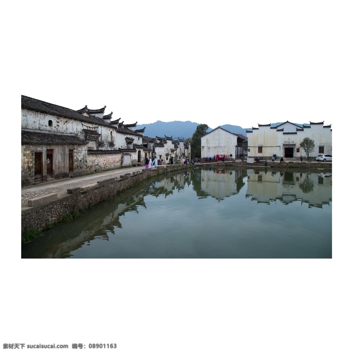 徽派 建筑 实拍 免 抠 徽派建筑 河流 小河 古镇 江南水乡 实景拍摄 古典 建筑免抠 黑白 河水