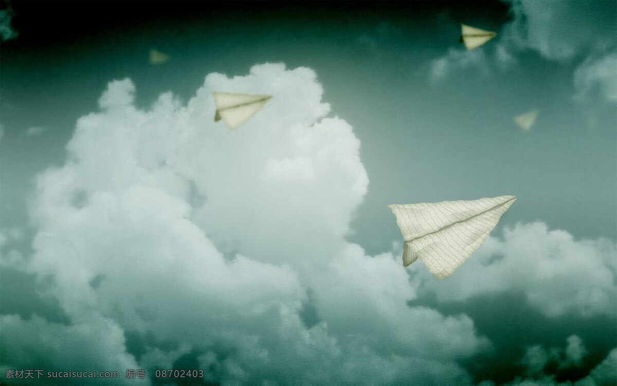 白云 纸 飞机 背景 纸飞机 背景图片