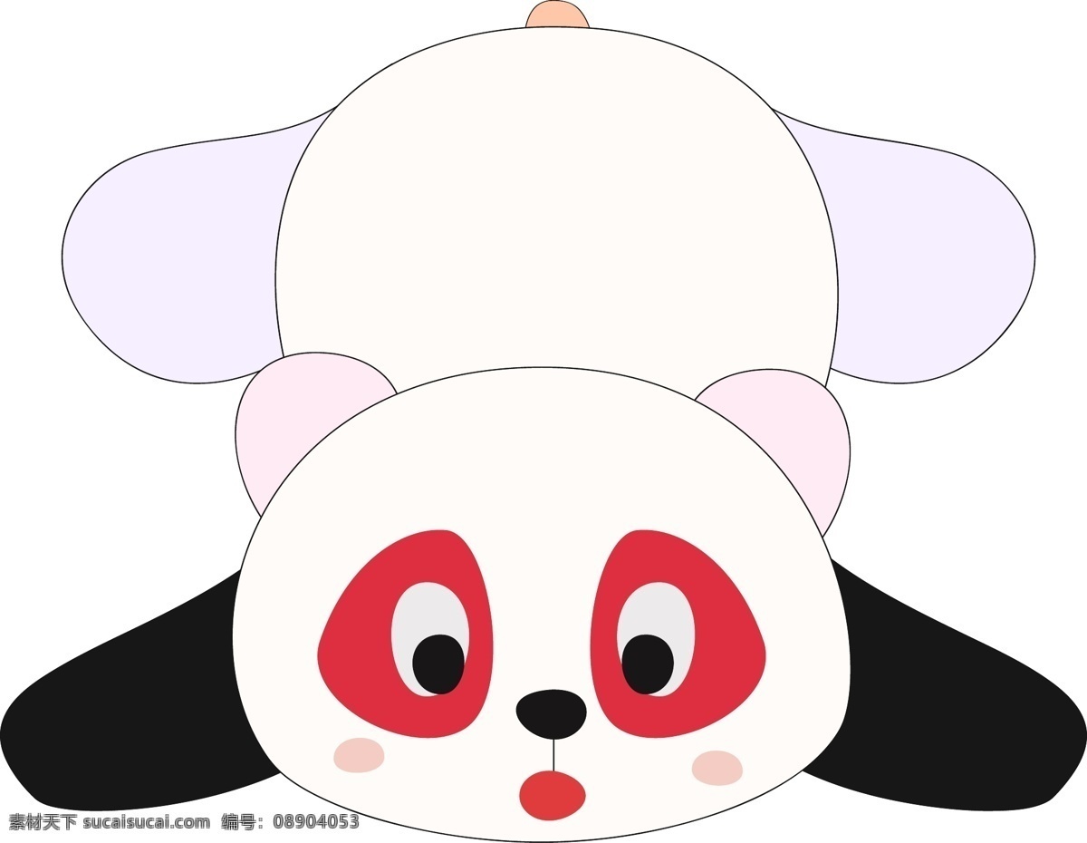 蠢 萌 彩色 熊 商用 元素 彩色熊 熊猫 卡通可爱 矢量 蠢萌