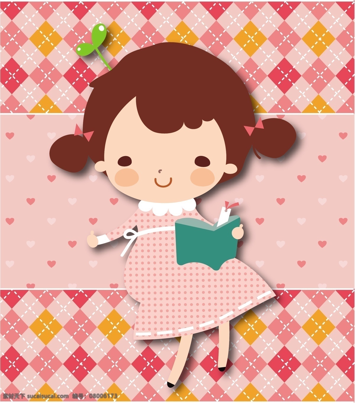 愛 女孩 背景 可愛女孩 可愛貼圖 貼圖 女孩讀書 原创设计 其他原创设计