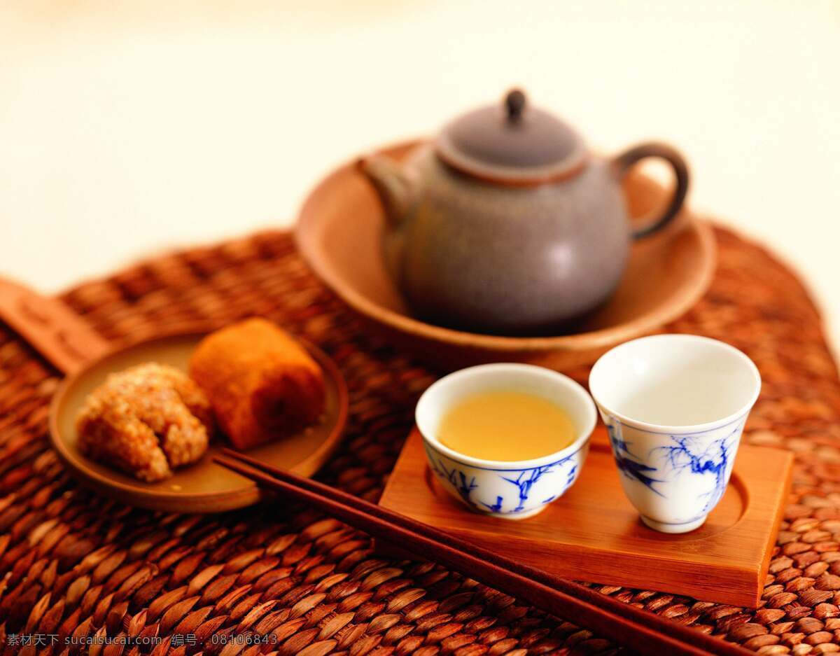 茶艺 茶壶 茶叶 古色古香 核桃 品茶