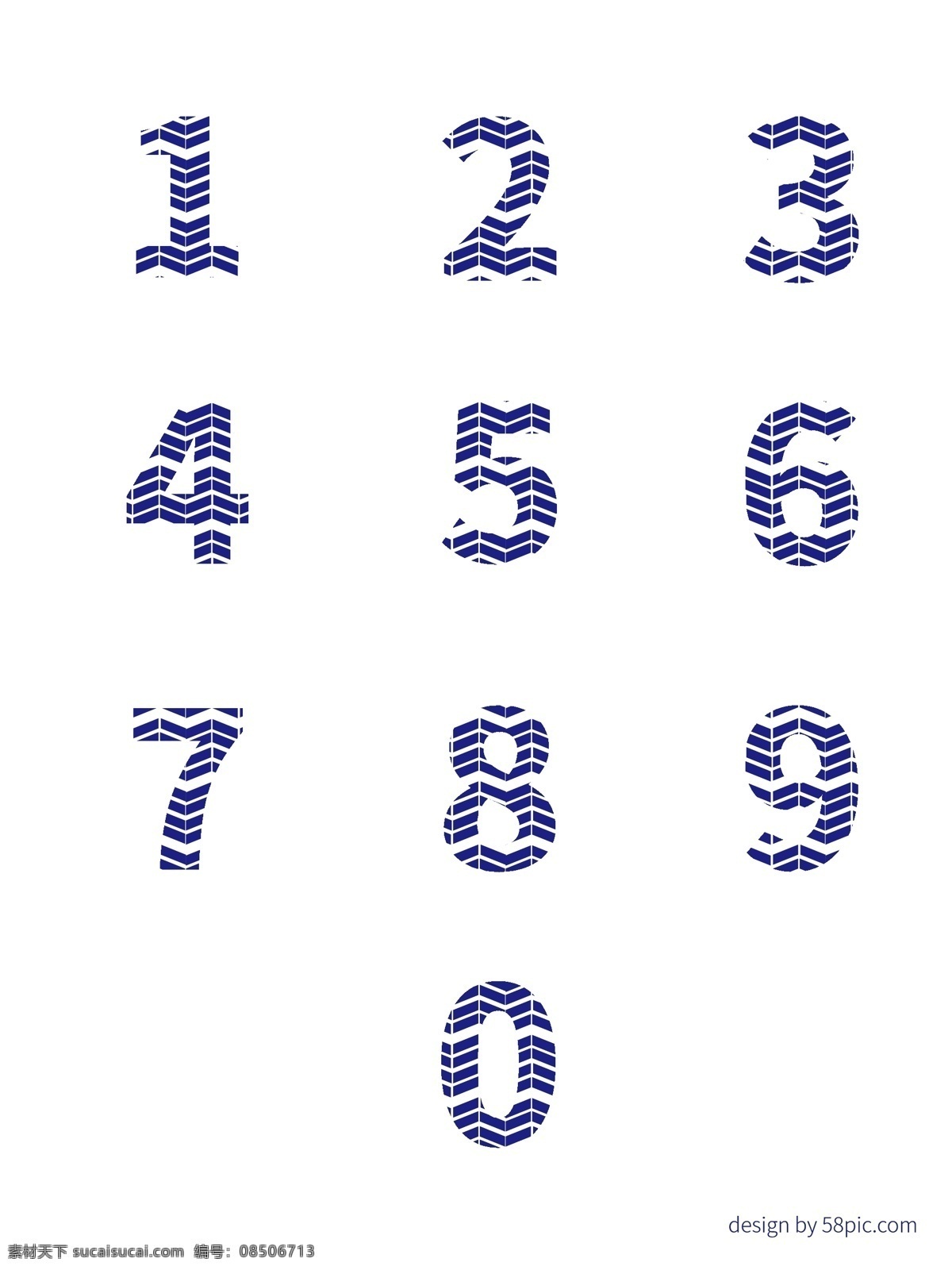 阿拉伯数字 创意 折叠 立体 艺术 字体 创意字体 折叠字体 立体字体 数字