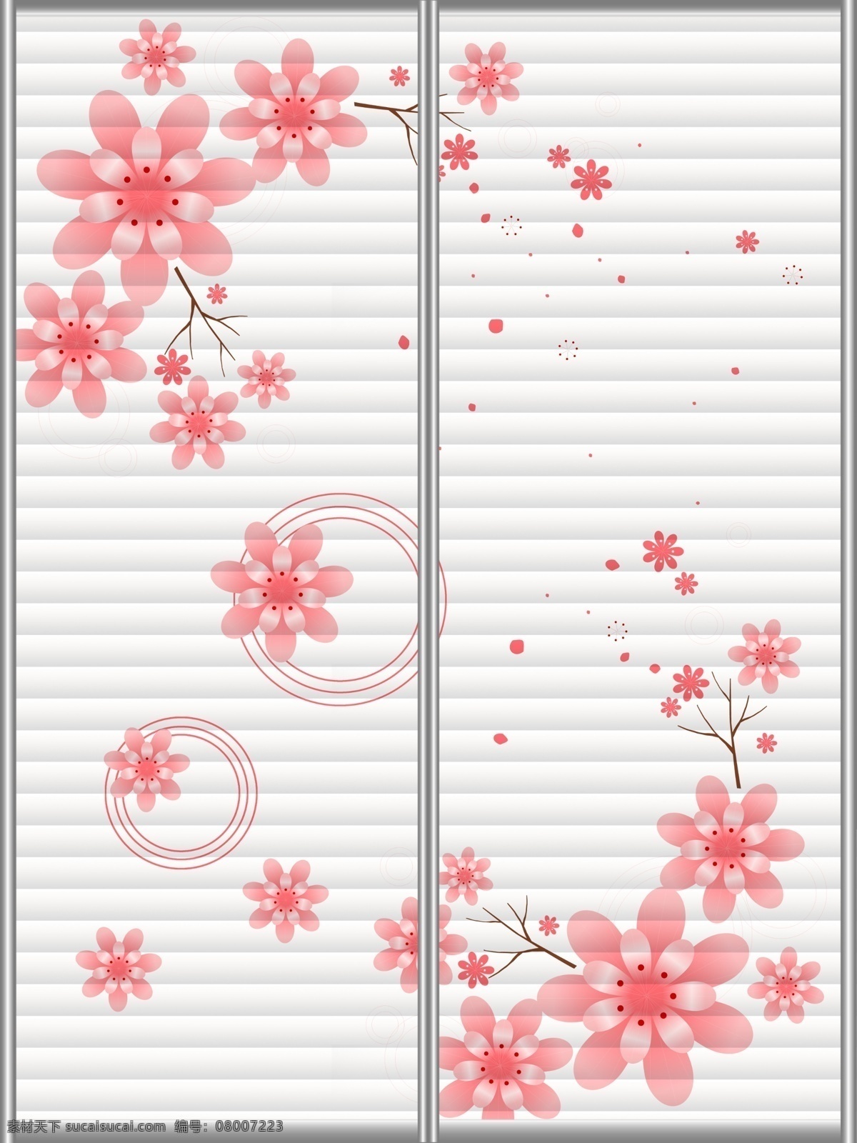 移门 底纹 广告设计模板 花朵 花纹 移门图案 源文件 波浪板 移门源文件 装饰素材