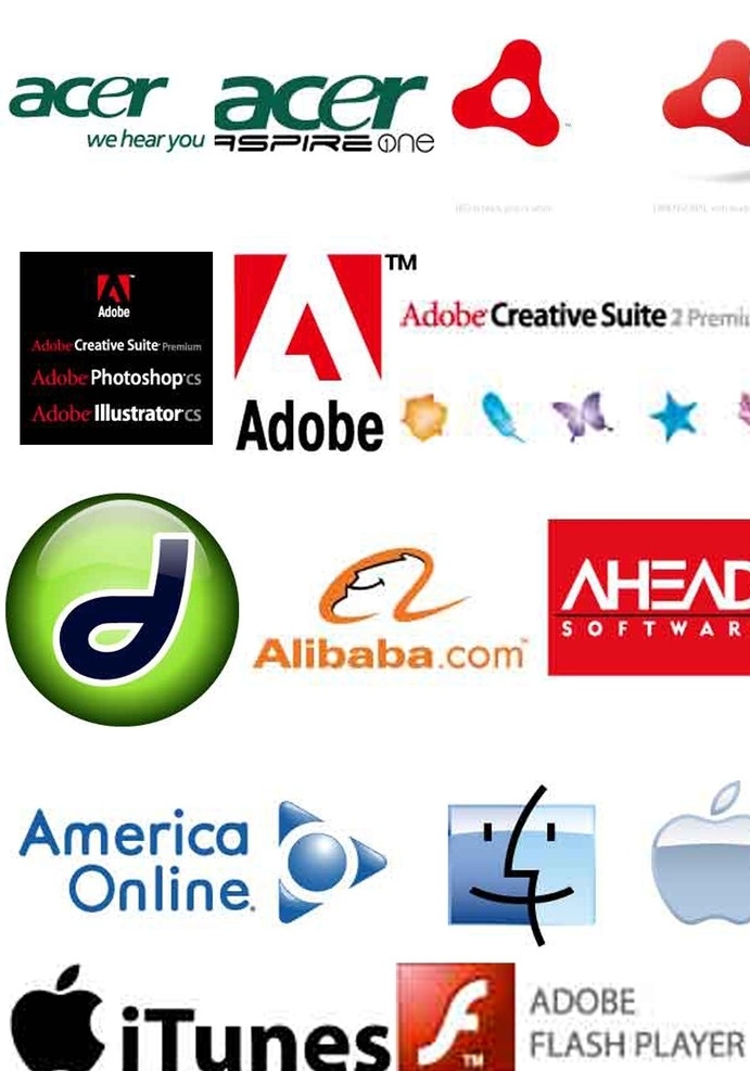 知名 it 企业 logo 集合 知名it企业 logo大全 矢量素材 it企业 标志 acer dobe 软件 bing asu canon gmail hp dell msn net windows xbox youtube 圆形 方形 红色 绿色 白色 蓝色 矢量 eps格式 logoamp 图标 amp 按钮 标志图标 其他图标