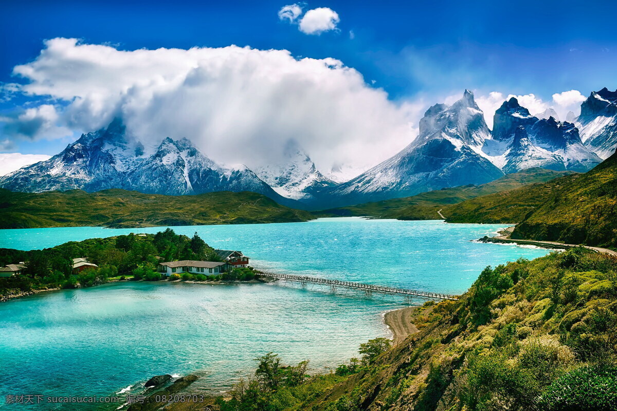 智利风景 智利 风景 山水 湖泊 蓝天 白云 山水风景 湖泊风景 雪山 高山 远山 山脉 雪域高山 自然风光 风景图 自然景观 自然风景