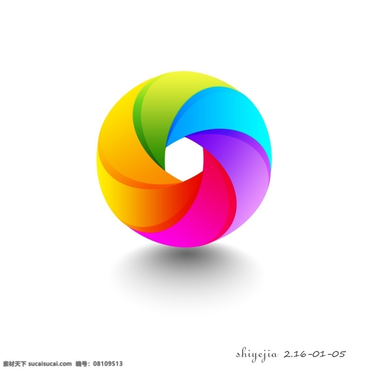 多彩 圆环 logo 图形 色彩 红 橙 黄 绿 青 蓝 紫 白色