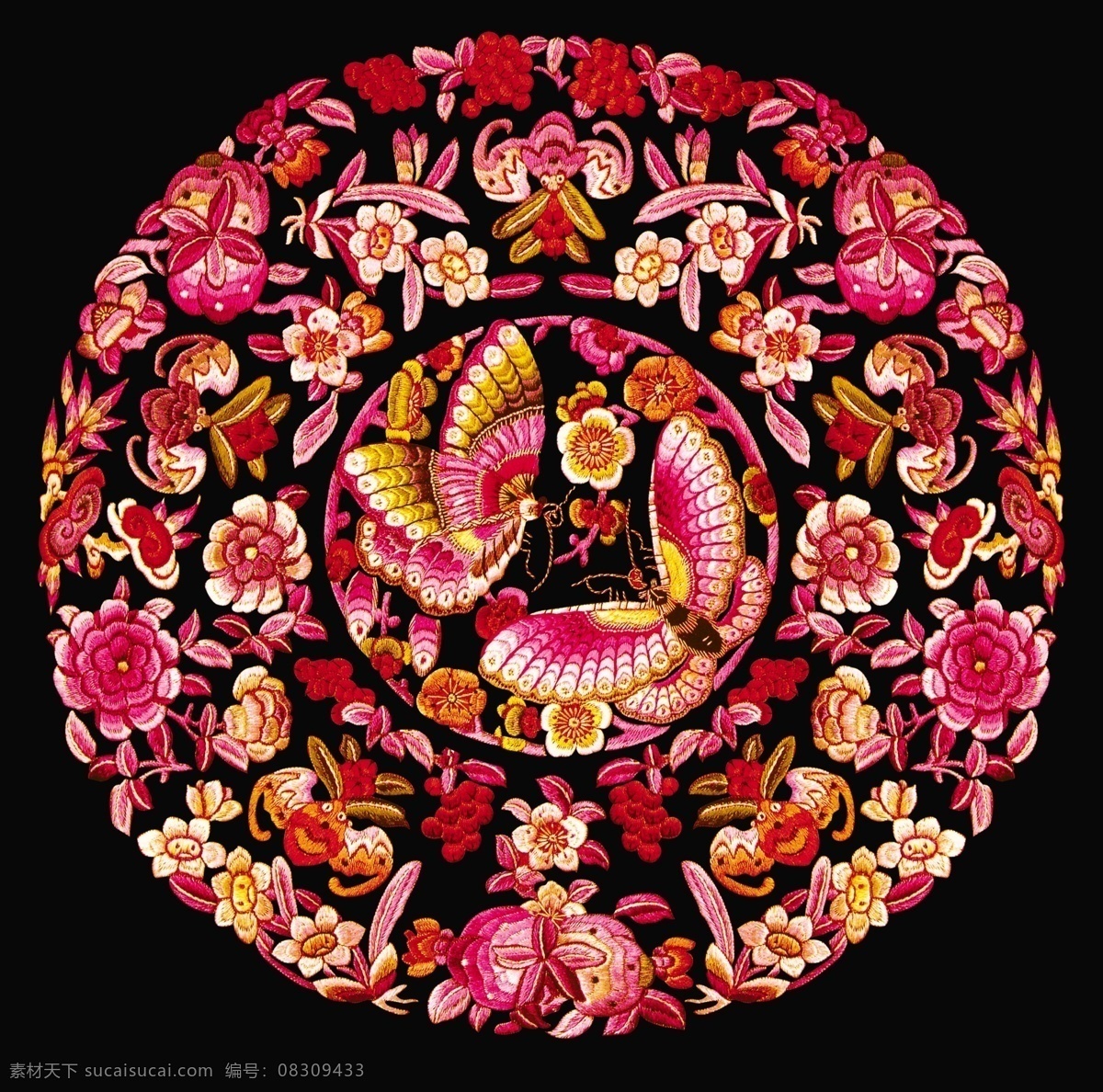 古龙免费下载 分层 源文件 古龙 花朵 民间艺术 手绘 绣花 中国 传统 元素 整合 中华刺绣 文化艺术