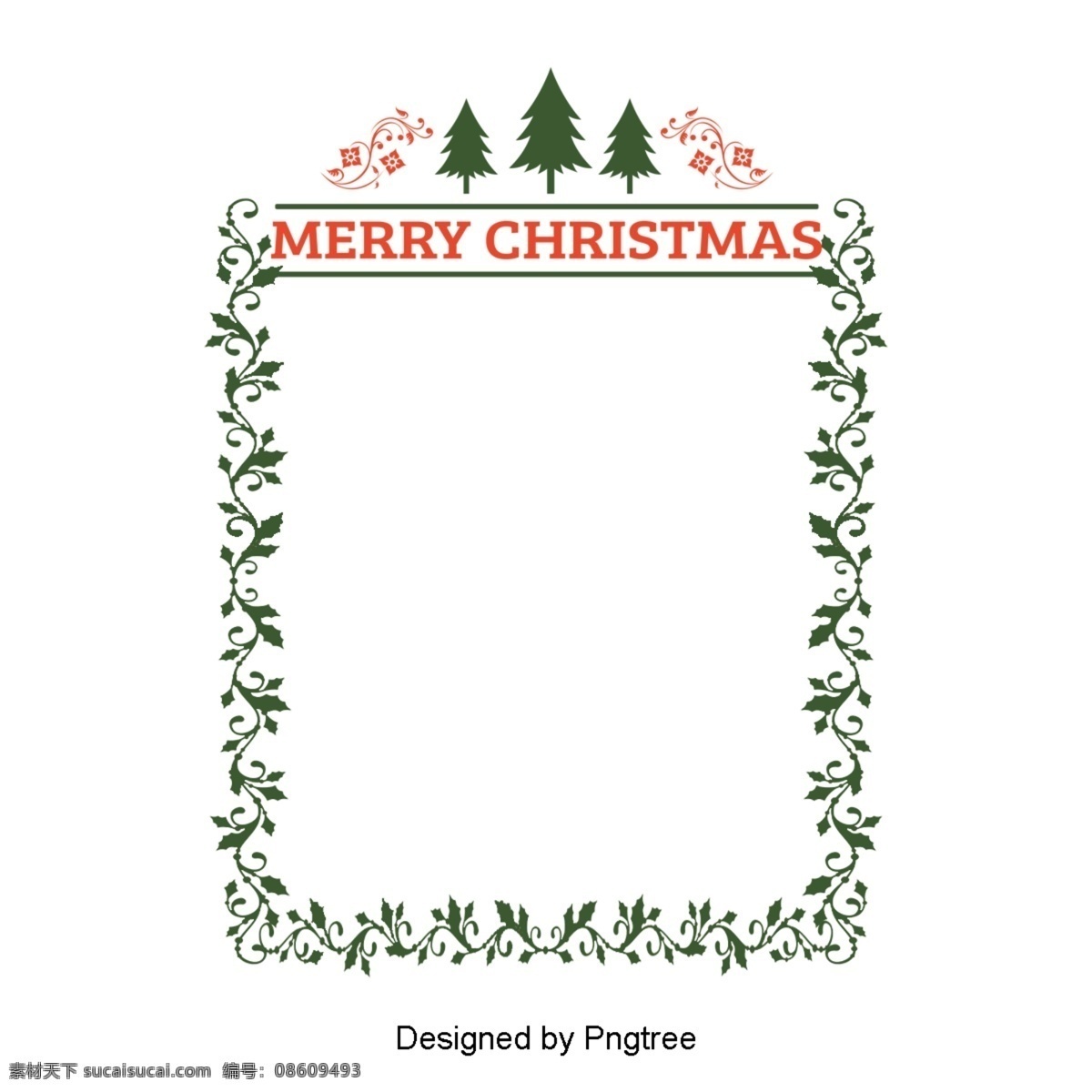 一个 简单 圣诞 帧 绿色 节日 元素 装饰 圣诞节 圣诞树