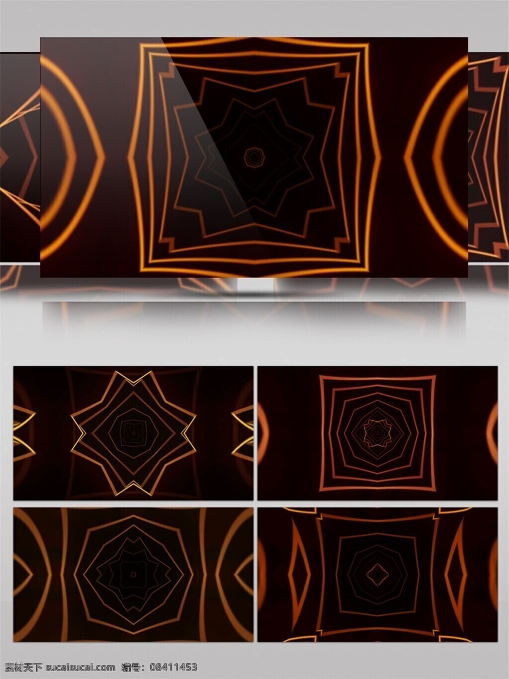 黄光 几何 投影 高清 视频 vj灯光 壁纸图案 背景 立体几何 特效 装饰风格