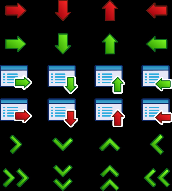 arrowiconsset 按钮 窗口 工具 计算机 箭 绿 数据 图标 红色的 插画集