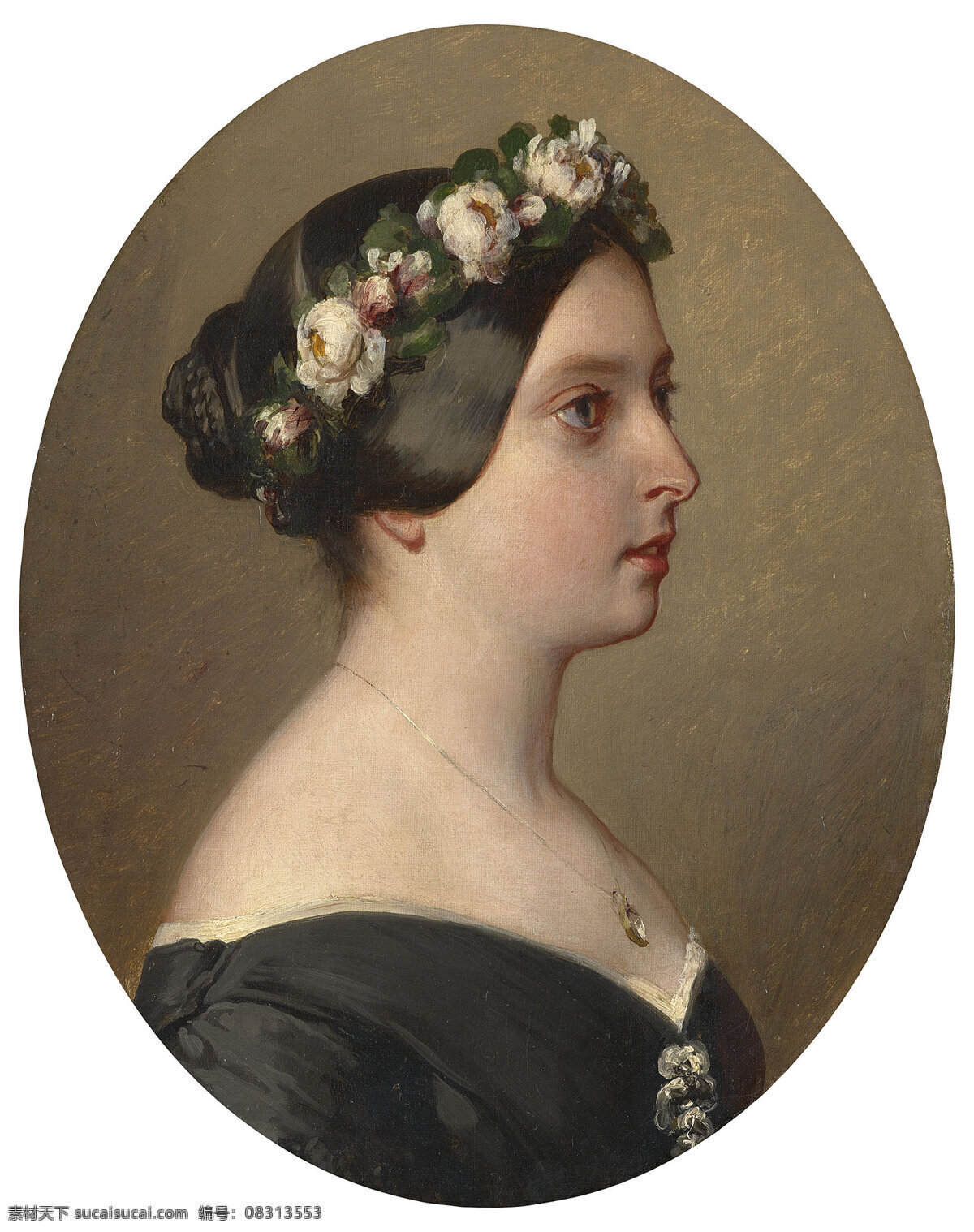 温特 哈尔特 作品 萨维尔183 弗朗茨183 德国画家 1844年 维多利亚女王 半身画像 19世纪油画 油画 文化艺术 绘画书法