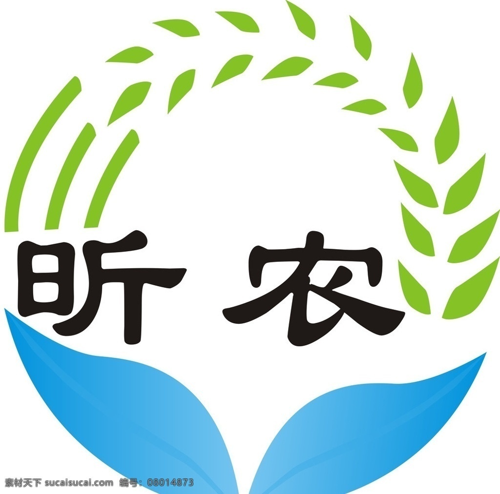 农业商标设计 绿草 绿叶 麦穗 小麦 商标设计 企业vi 商标 昕昕向荣 春天的景象 vi设计 矢量