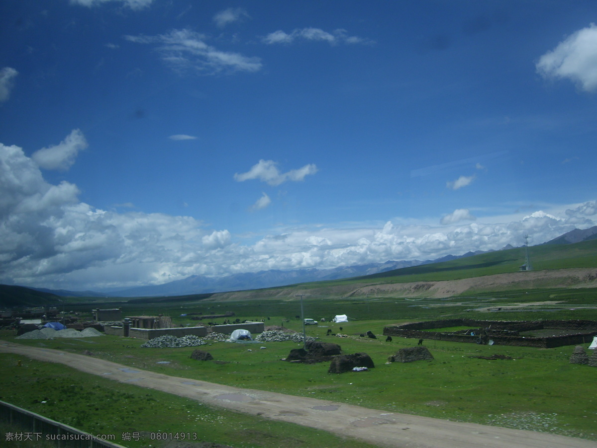 青藏高原 草地 蓝天 白云 西藏 国内旅游 旅游摄影 蓝色