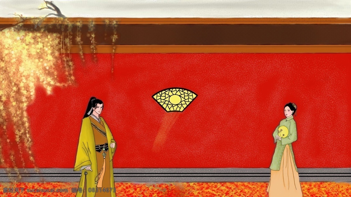 中国 风 古典 人物 秋季 宫廷 壁纸 中国风 古典人物 淡雅