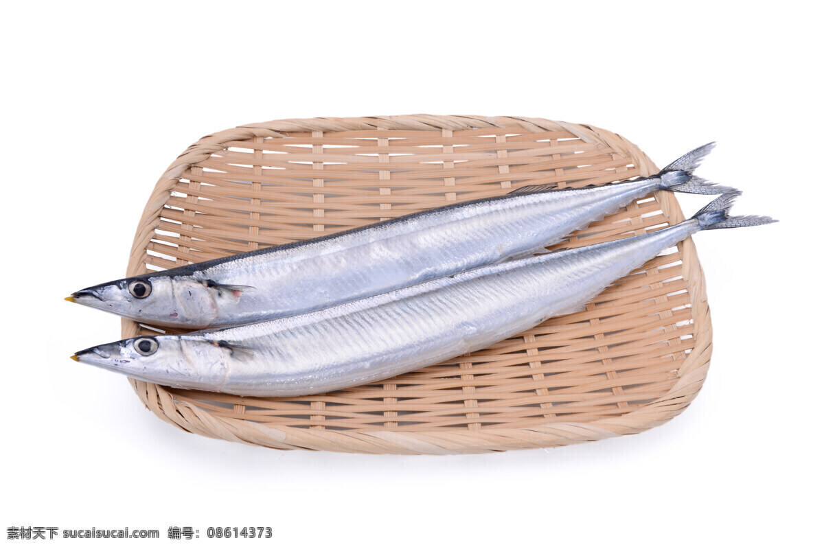 两 条 新鲜 秋 刀鱼 海鲜 食材 两条 美味 日本 秋刀鱼 餐饮美食 食物原料