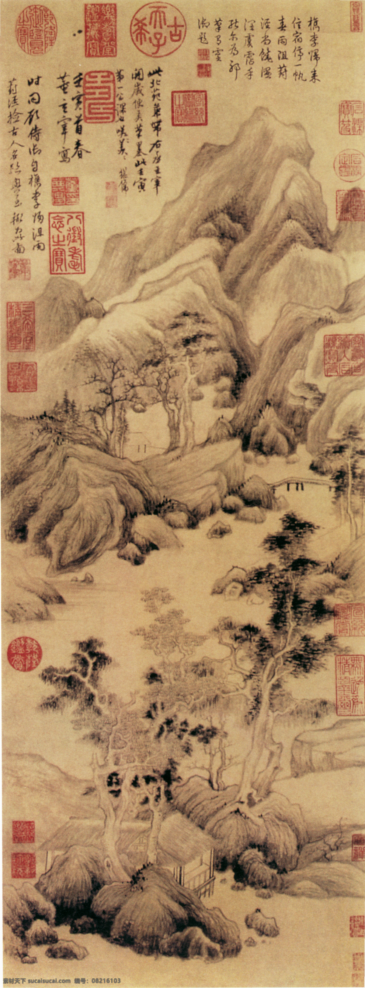 山水 名画 风景名画 山水名画 水墨画 水墨山水 源文件 有框画 名家画 超大清晰素材 家居装饰素材 山水风景画