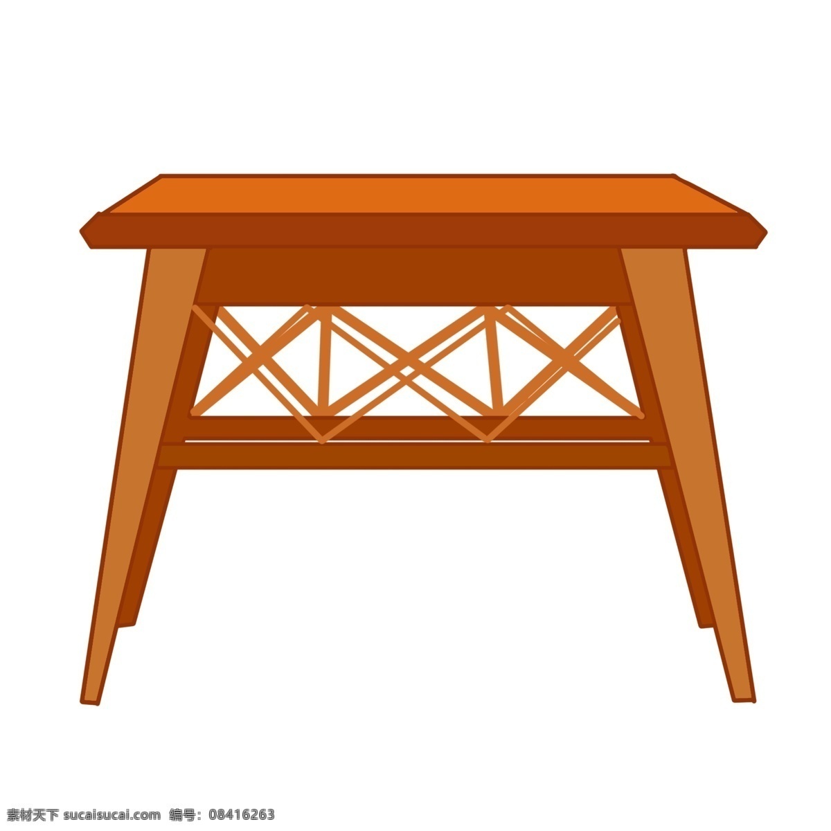 手绘 高高 桌子 插画 榫卯的桌子 卡通插画 手绘桌子插画 创意家具插画 棕色的桌面 高高的桌子