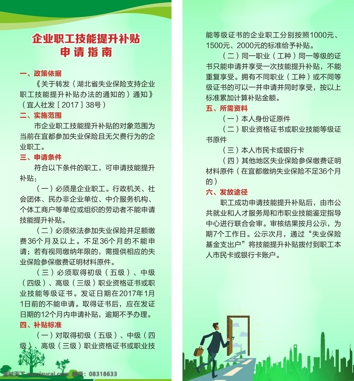 技能 提升 补贴 申请 指南 展板 企业 制度 简约