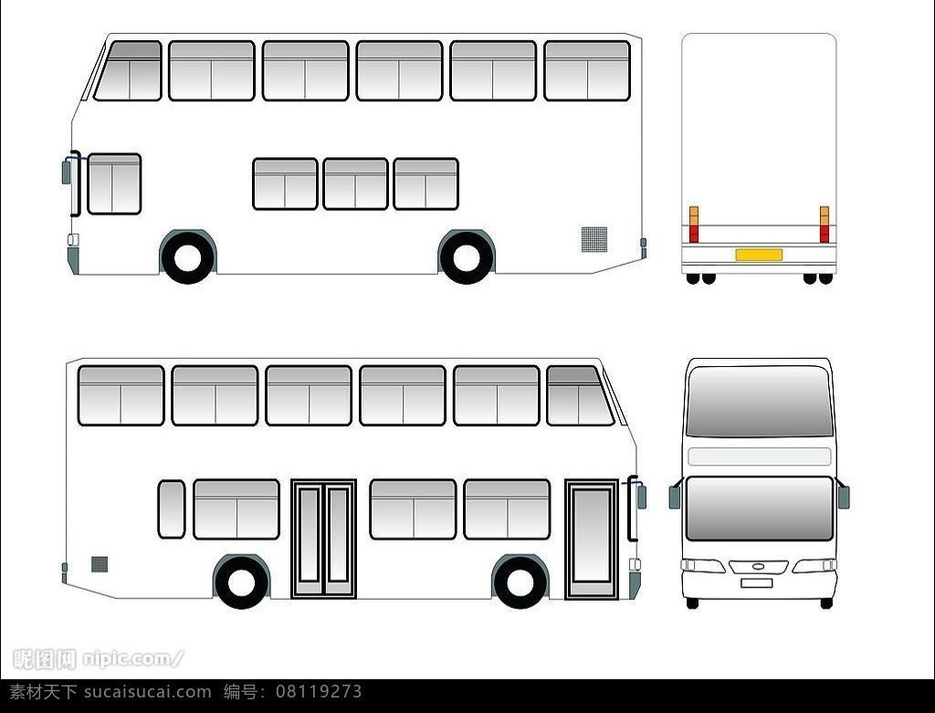 矢量图 双层公交车 矢量 双层 公交车 巴士 现代科技 交通工具 矢量图库