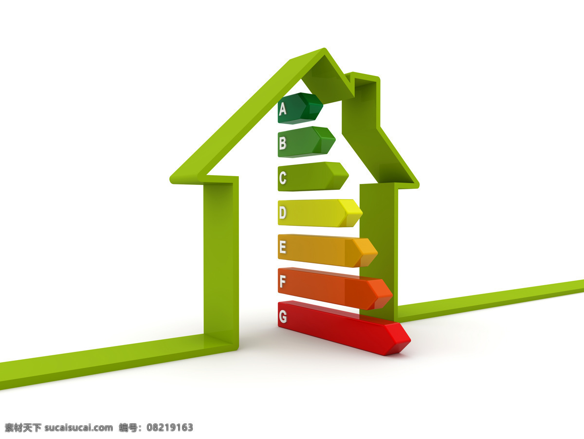建筑物 能源 性 能量 表 创意 房子 木板 能源性能量表 彩色 绿色 黄色 红色 冷色 暖色 节能 消耗 能量格 字母 创意图片 高清图片 其他类别 环境家居