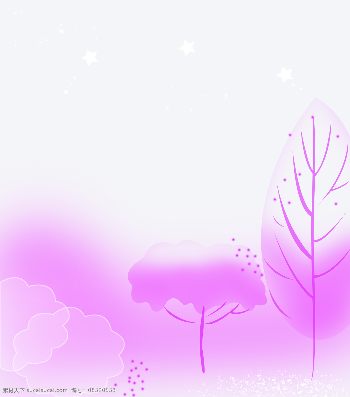 树免费下载 底纹边框 粉色 树 树木 星星 移门 移门图案 枝头 云