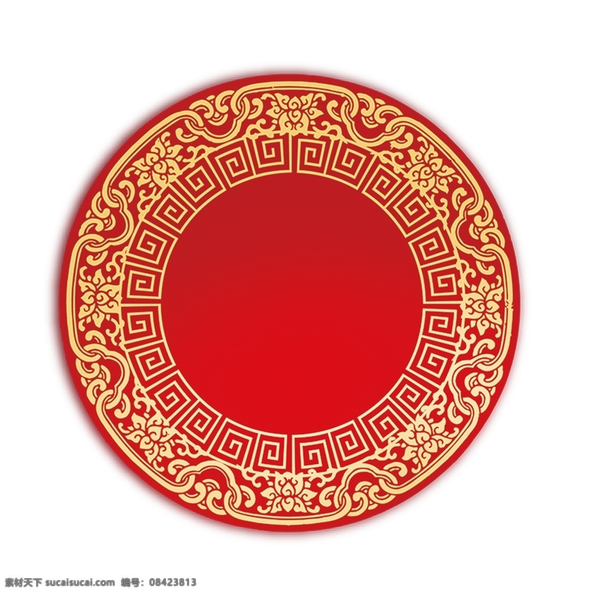 红色 圆弧 传统 喜庆 图案 元素 创意 古典 花纹 纹理 质感 装饰 边框 环绕
