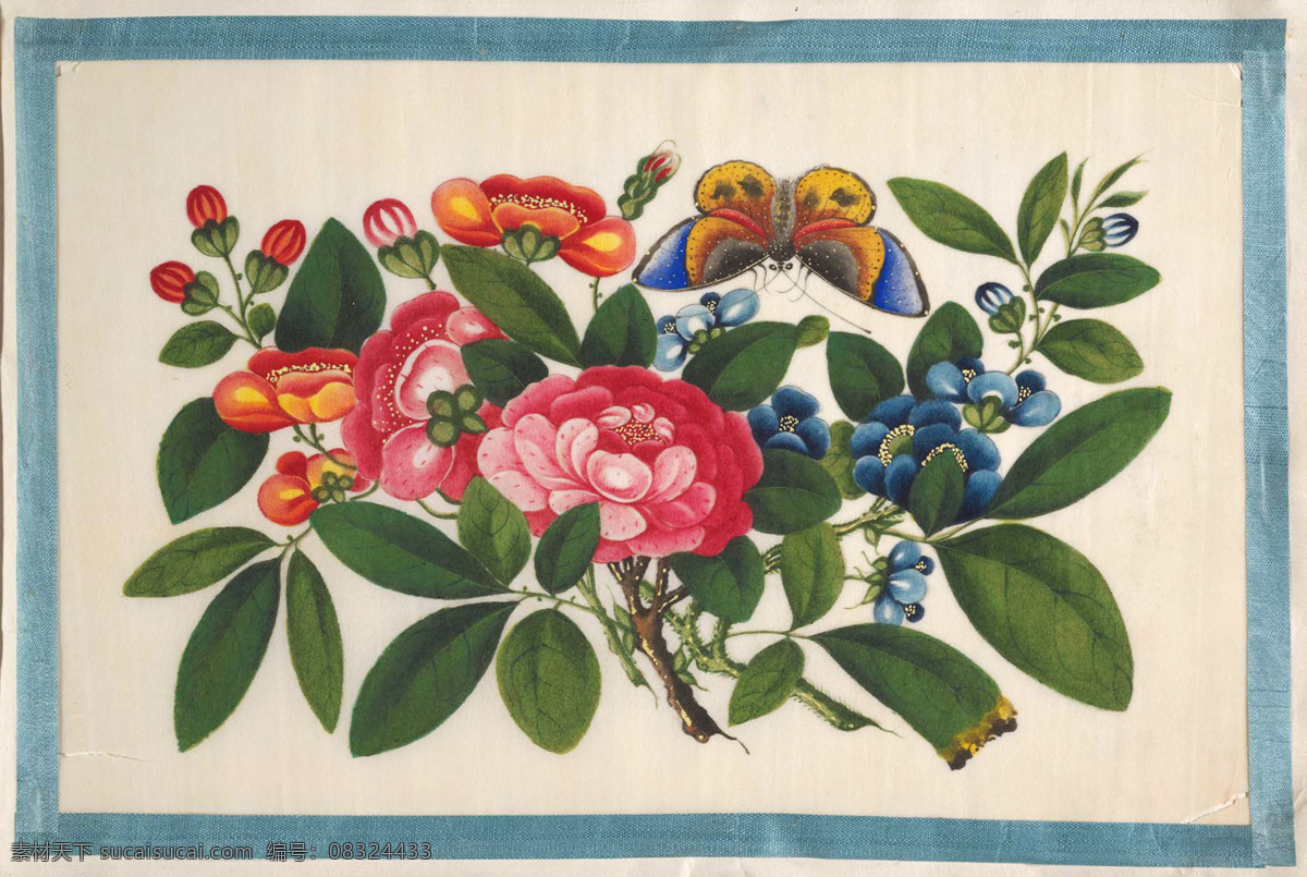 花卉绘画 花草 花朵 花卉 花卉素材 绘画 古代绘画 工笔画 蝴蝶 牡丹 中国古代绘画 绘画书法 文化艺术