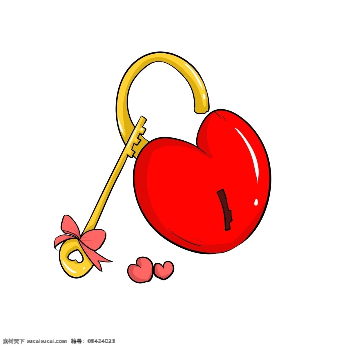 手绘 爱情 钥匙 插画 手绘爱情插画 创意爱情插画 美满的爱情 幸福的爱情 甜美的爱情 锁